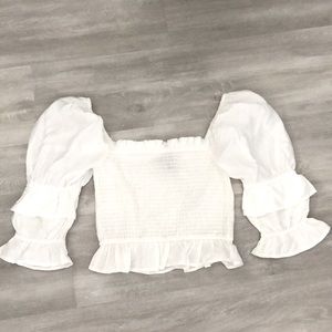 WHITE LONG SLEEVE BLOUSE